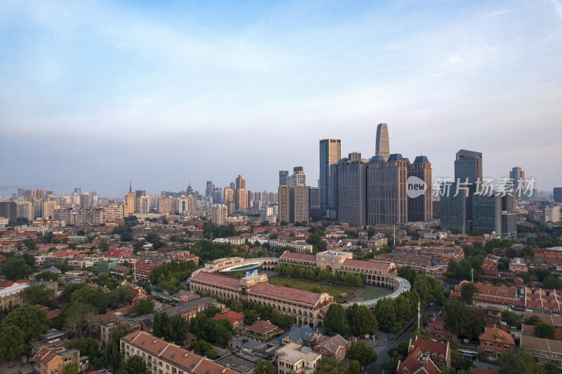 天津五大道文化旅游景区城市风光航拍