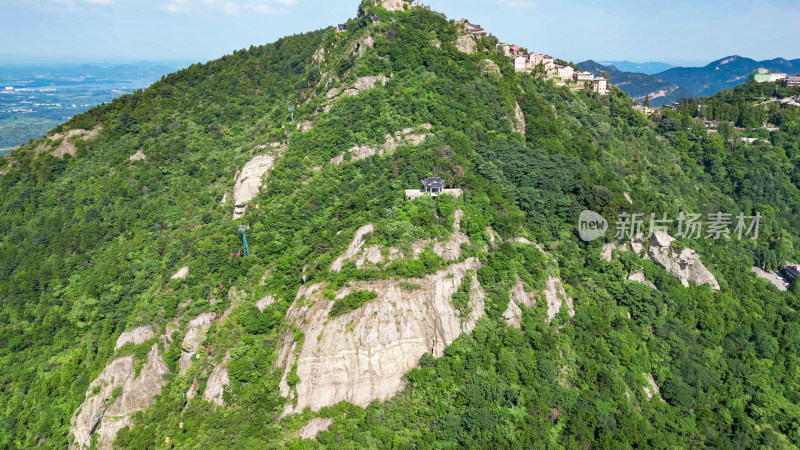 航拍湖北武汉木兰金顶5A景区