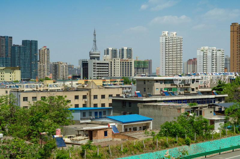 陕西渭南，远眺城市中心