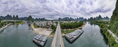 广西桂林阳朔山水全景图