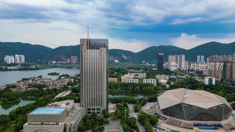 湖北黄石城市建设航拍图