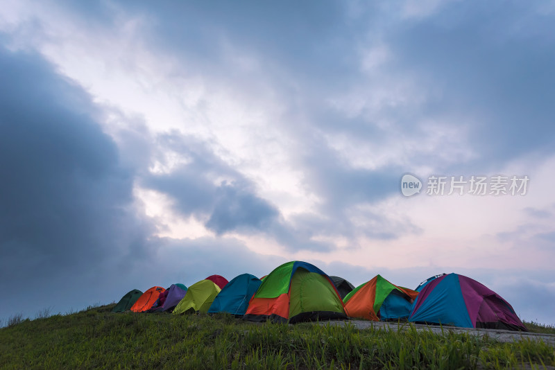 江西武功山露营帐篷群