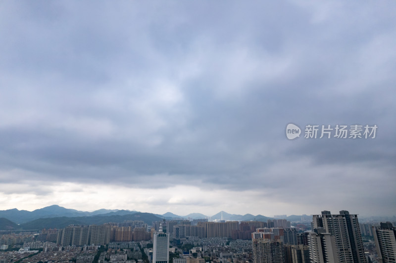 广东中山城市老城区航拍摄影图