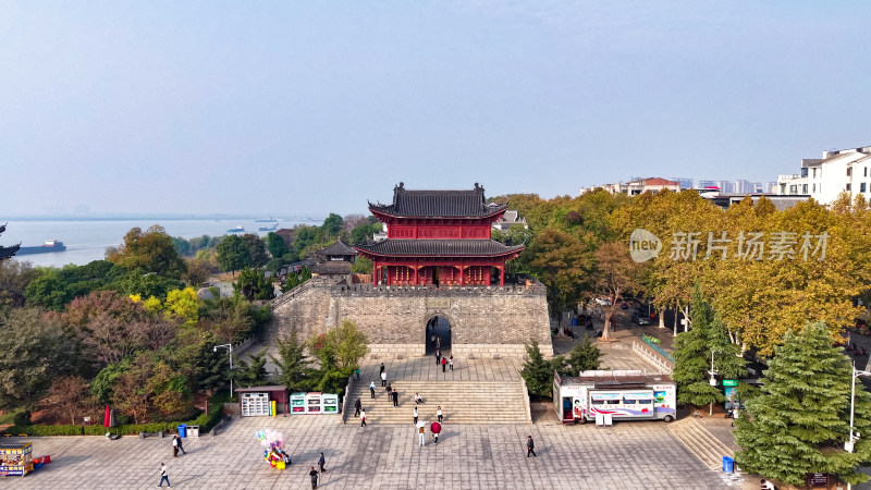 岳阳巴陵广场汴河街航拍图