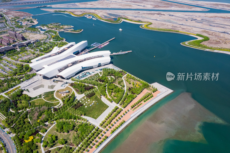 天津生态城南湾国家海洋博物馆城市建筑风光