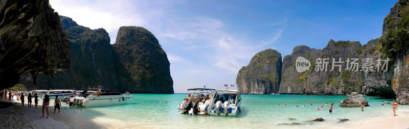 旅游度假背景-与度假村热带岛屿-皮皮岛,甲米省,泰国
