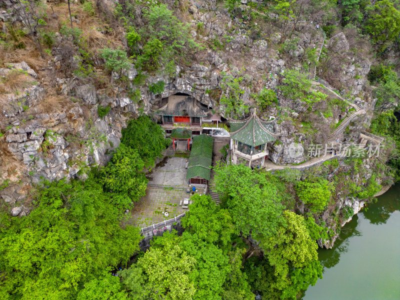 广西桂林两江四湖景区航拍摄影图