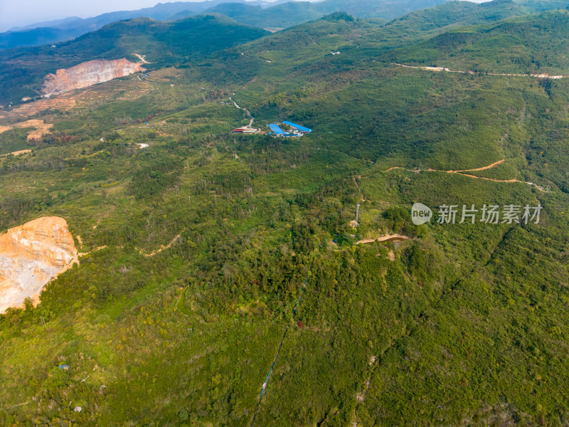 湖南山川丘陵农田乡村航拍图