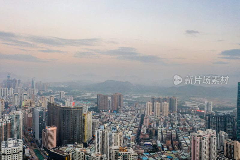 海南省三亚市三亚河两岸城市风光航拍