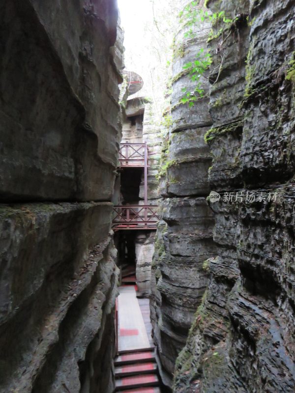 湖北恩施梭布垭石林旅游风景