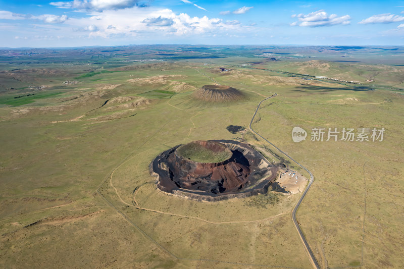 内蒙古乌兰布统乌兰哈达黑色火山群航拍