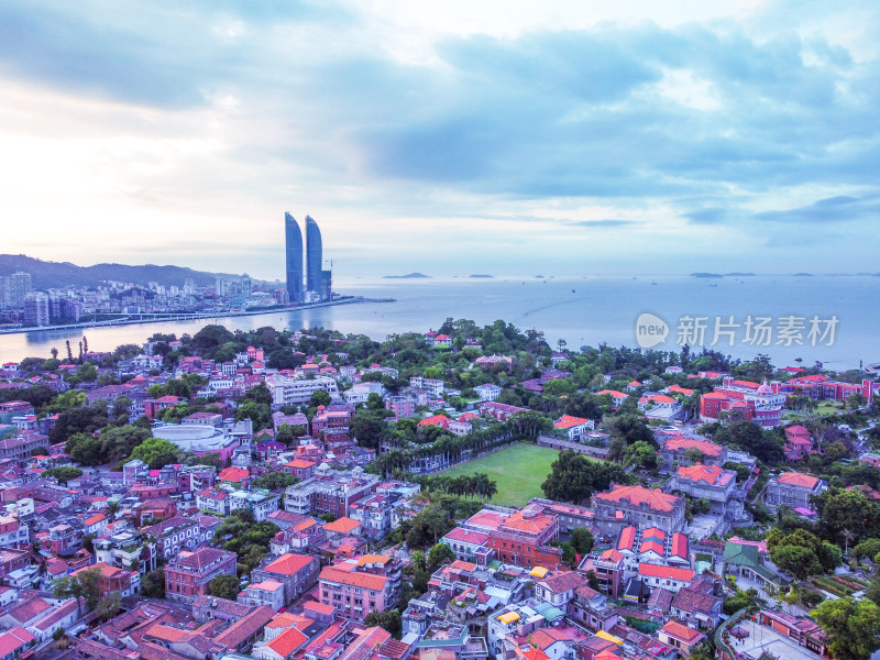 厦门城市全景鸟瞰图