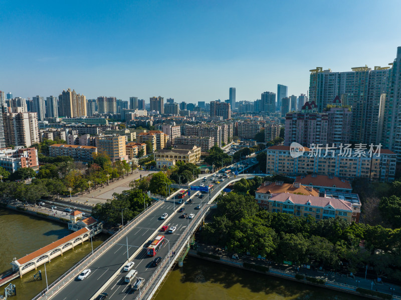 航拍广州城市建筑风光