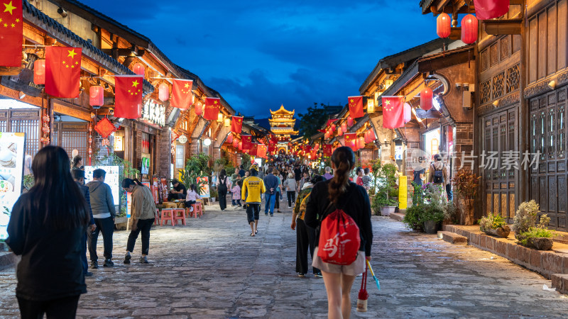 国庆四川凉山彝族自治州西昌建昌古城夜景