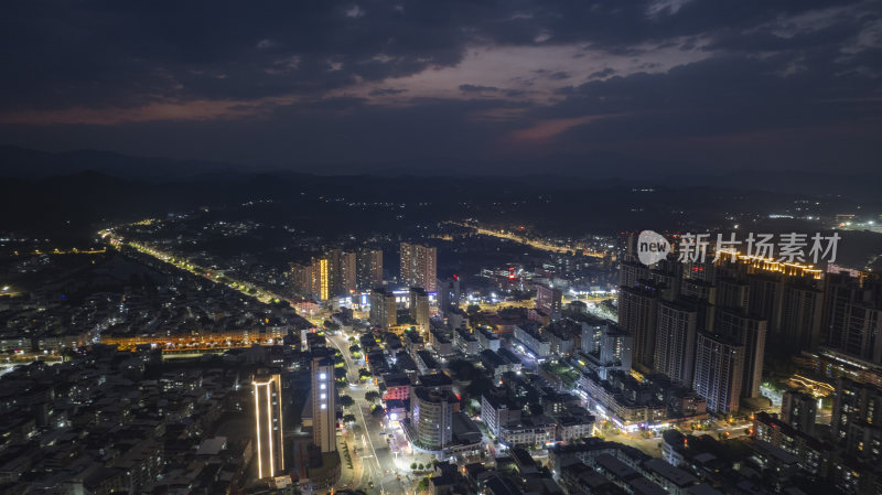 龙岩 上杭 北环西路 夜景 城市风光