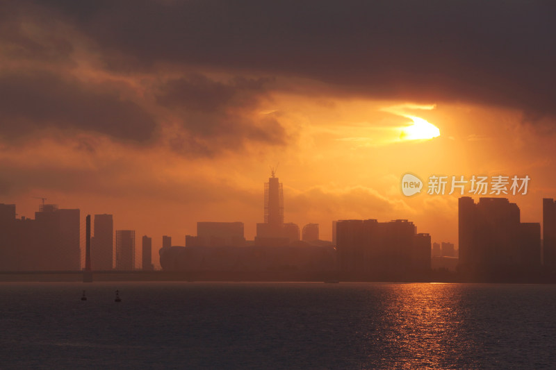 钱塘江风光日出日落夜景