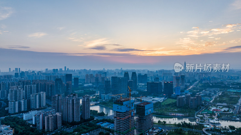 成都锦江附近城市航拍