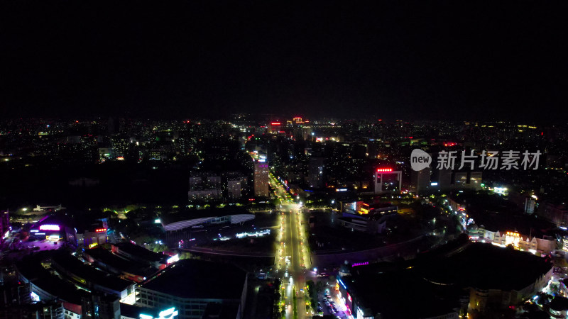 安徽蚌埠淮河广场夜景灯光航拍