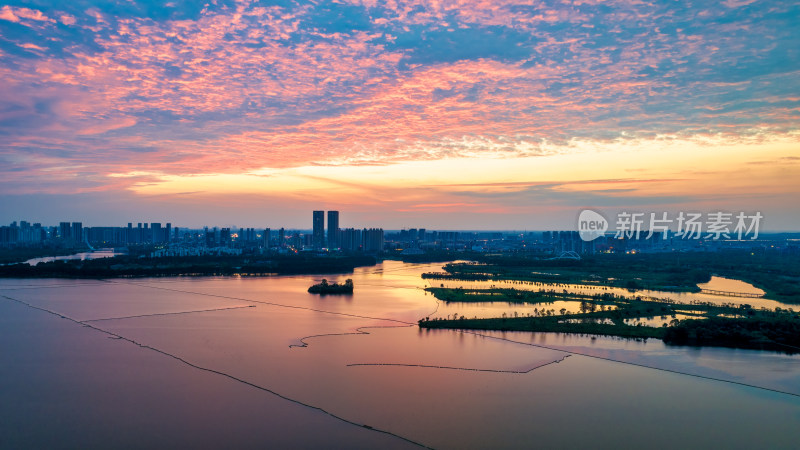 湖北武汉金银湖晚霞景色