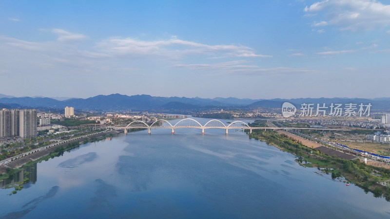 陕西安康汉江风光安康大景航拍摄影图