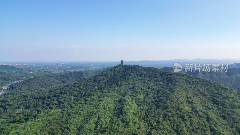 航拍湖北襄阳古隆中景区腾龙阁