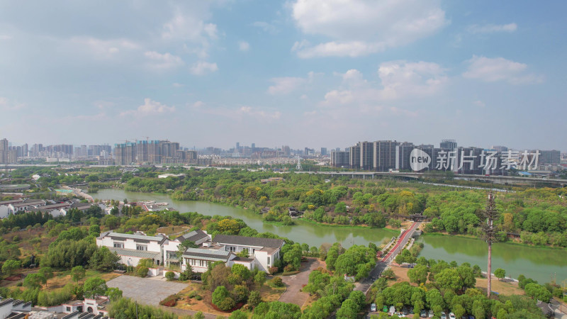 航拍江西南昌八大山人梅湖景区