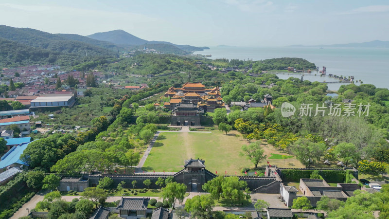 航拍江苏无锡三国水浒景区5A景区