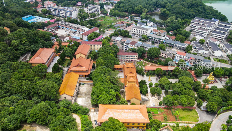 湖南岳阳圣安寺4A景区航拍