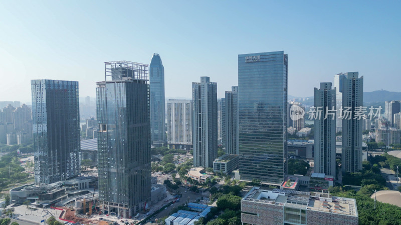 航拍惠州城市地标高楼惠州大景