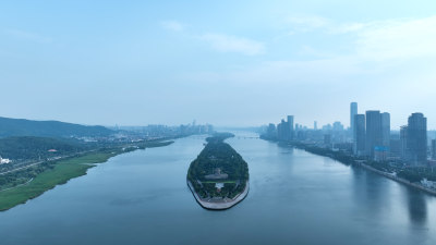 长沙市橘子洲头合集风光航拍橘子洲长沙地标