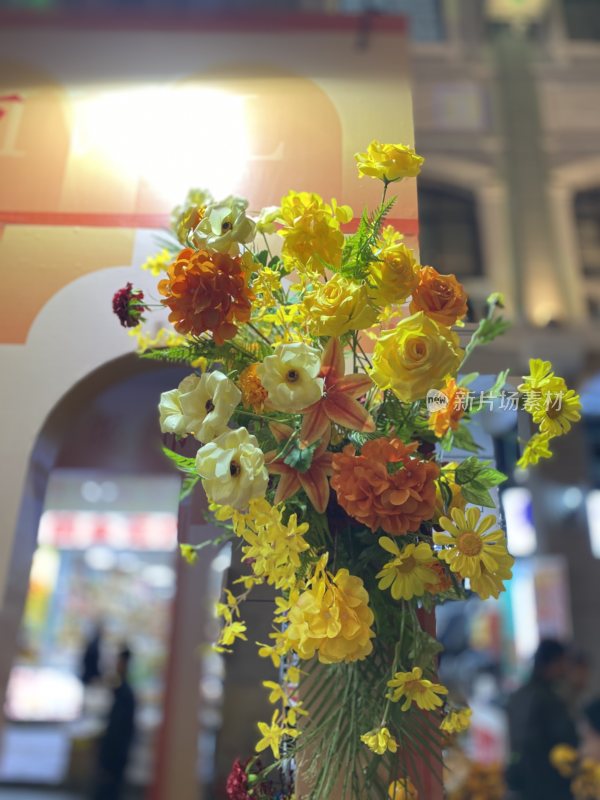 梧州街道夜景迎春花市繁花骑妙会