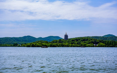 秋日的浙江省杭州市西湖风光