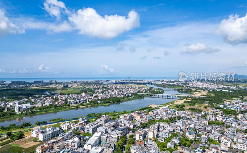 海南三亚崖州科技城高视角城市航拍4k全景