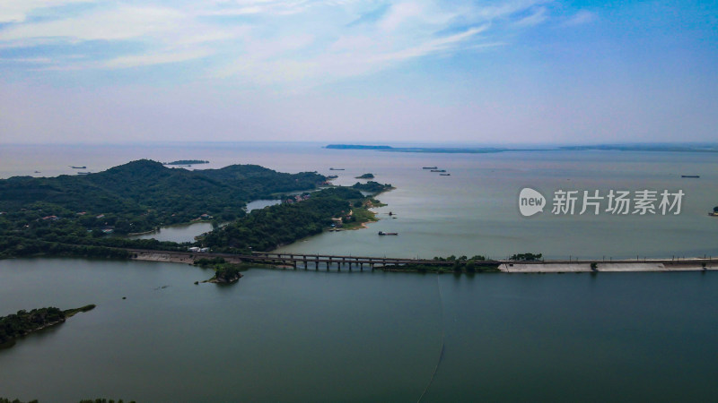 湖南岳阳洞庭湖南湖风景区航拍