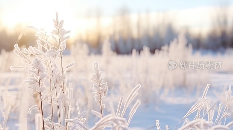 大雪过后被积雪覆盖的山林