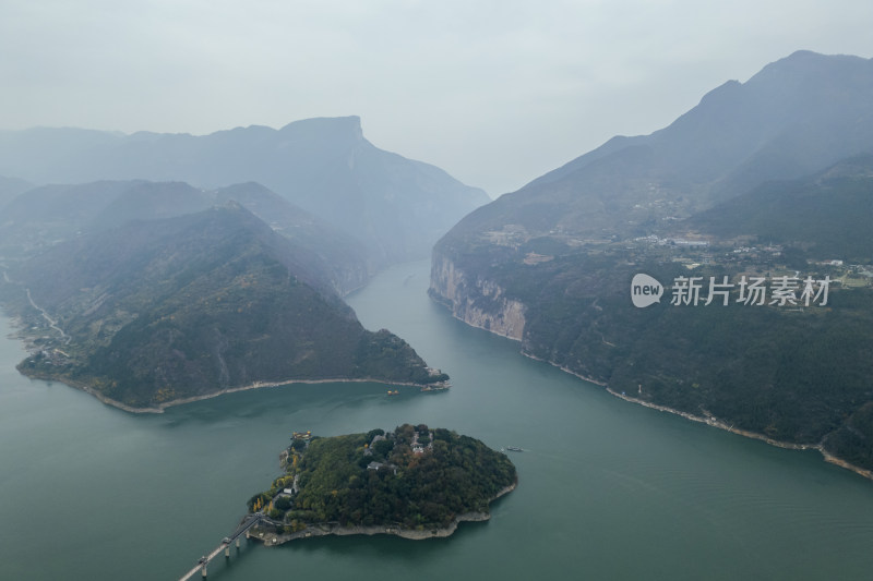 长江三峡奉节白帝城瞿塘峡山水风光