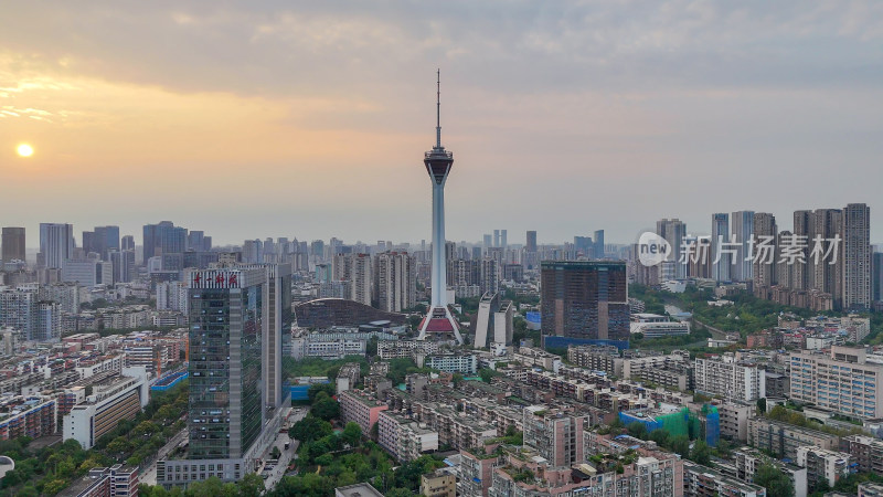 航拍成都天府熊猫塔地标建筑摄影图