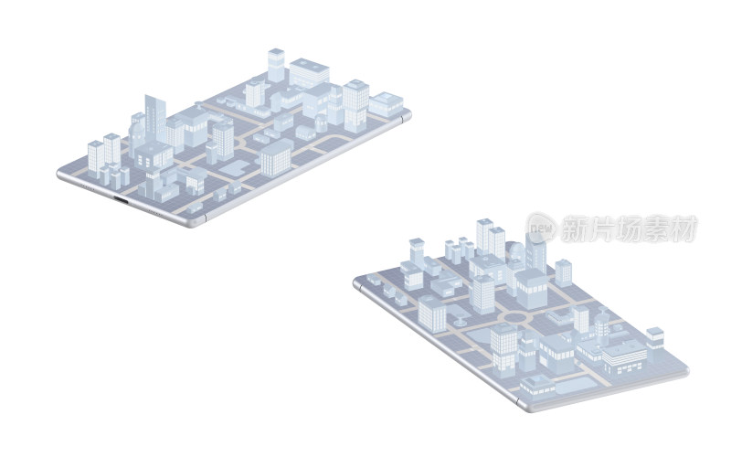 手机上的城市3D渲染