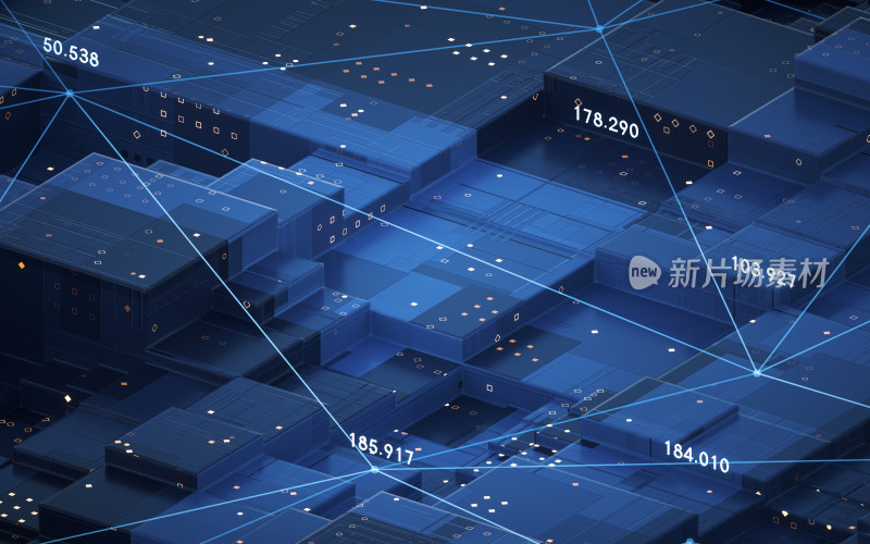 科技感大数据背景3D渲染