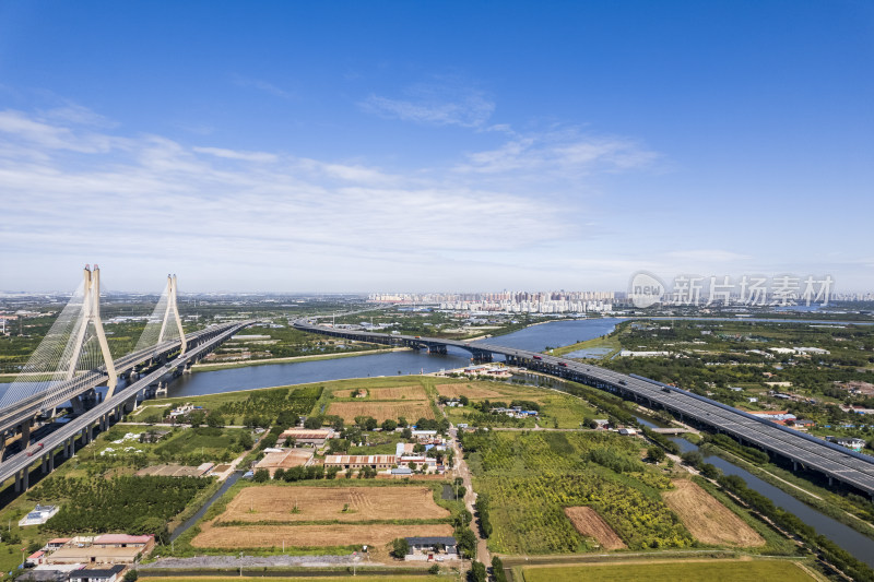 天津滨海大桥交通运输城市风光