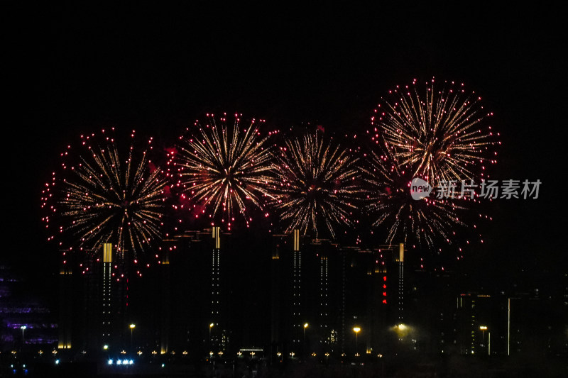 夜空绽放的绚烂烟花