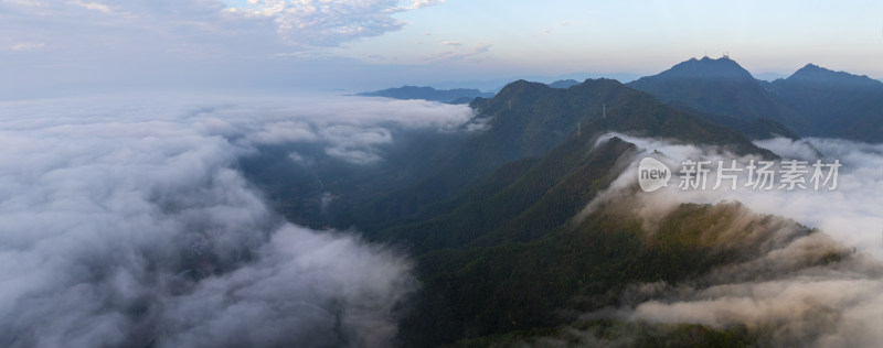 杭州千岛湖山峰高山云海风光航拍