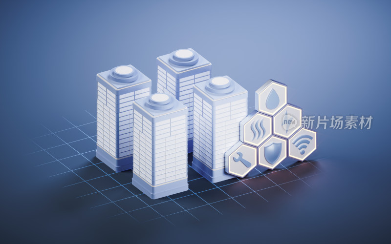 住房与物业管理服务概念3D渲染