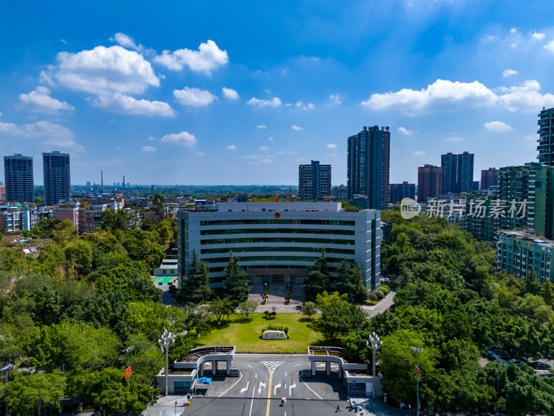 四川自贡市政府航拍图