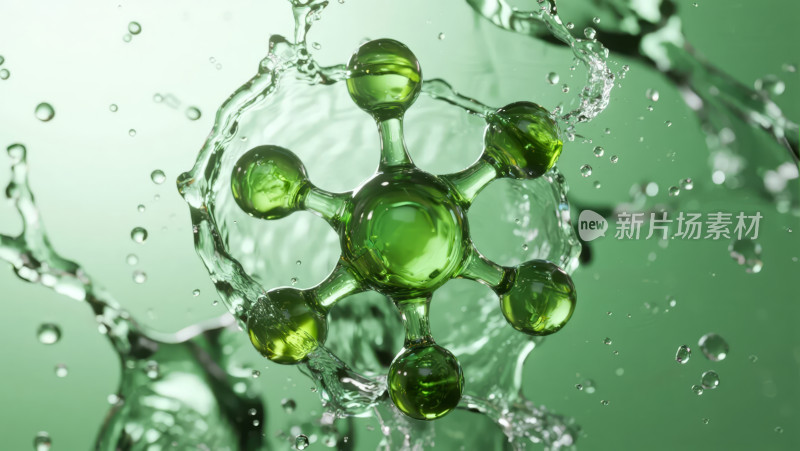 科技护肤品分子结构补水保湿产品背景