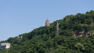 航拍重庆鹅岭公园、瞰胜楼、园林景观