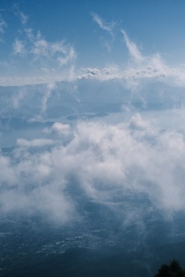 高空俯瞰云海与山峦