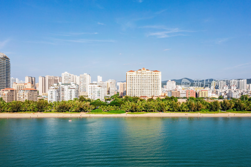 海南省三亚市天涯区三亚湾沿海城市风光航拍