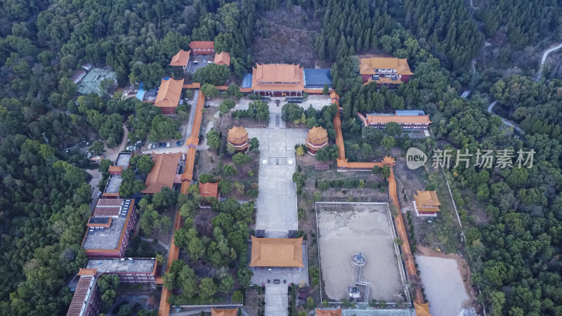 武汉龙泉山风景区龙泉寺航拍