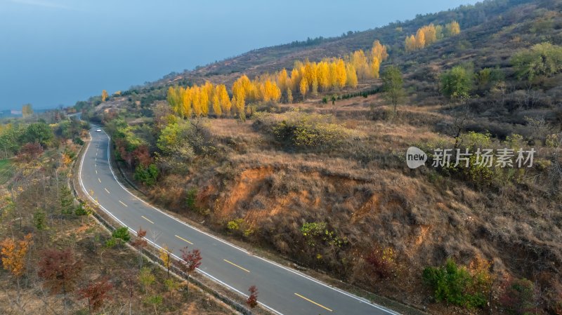 秋天乡村自然风景公路交通